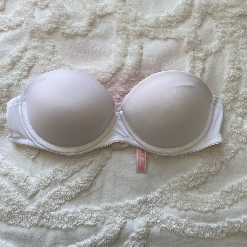 White VS PINK Push Up Strapless Bra
